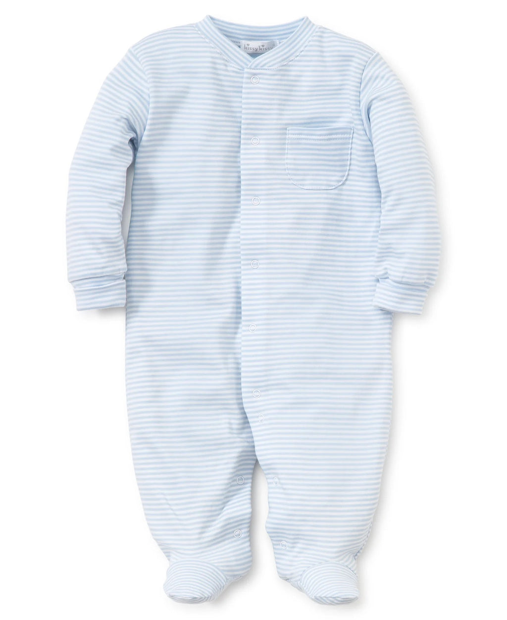 Simple Stripes Footie Blue