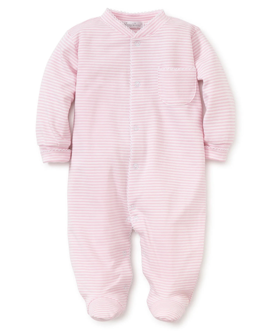 Simple Stripes Footie Pink