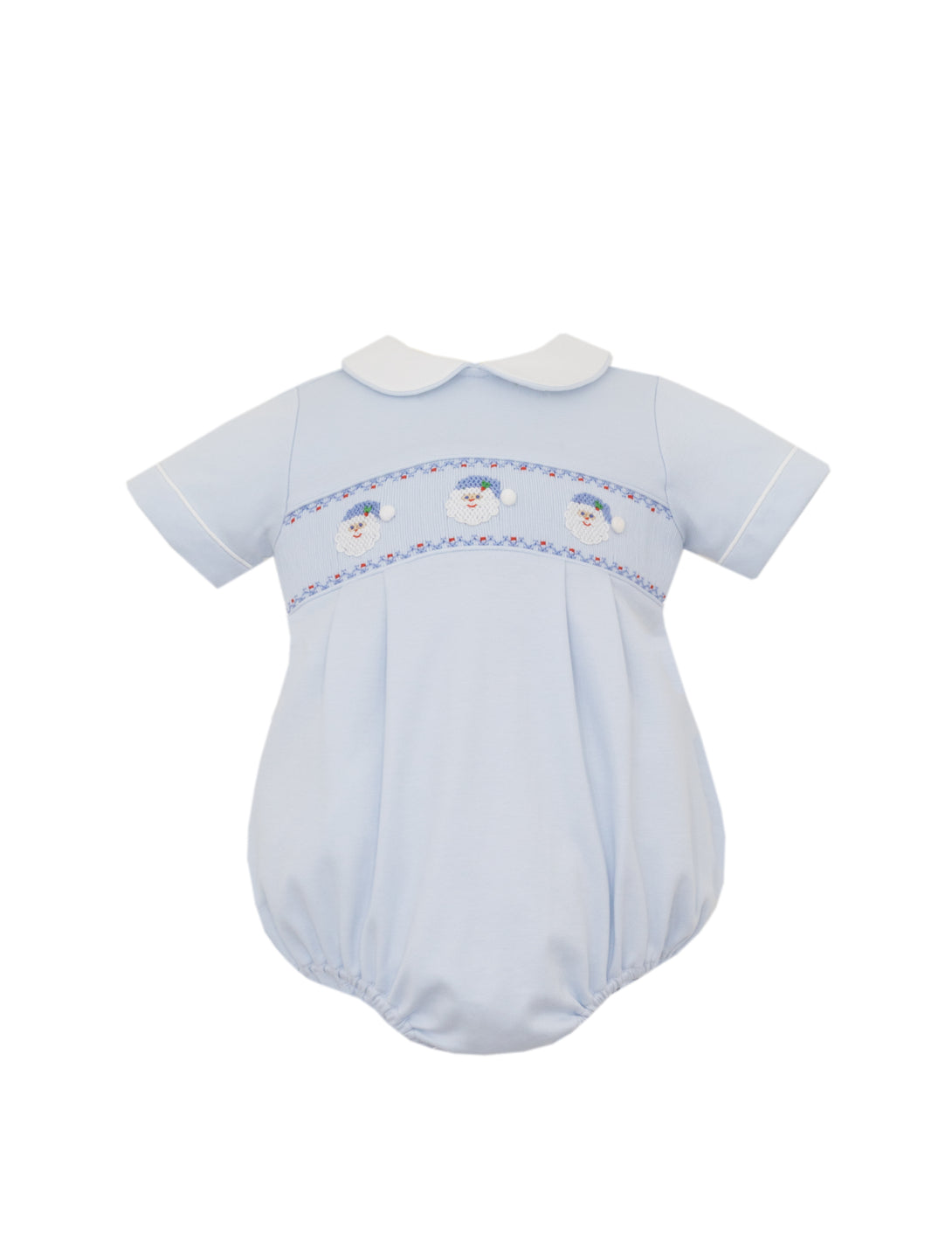 Santa Face Light Blue Knit Boy Bubble