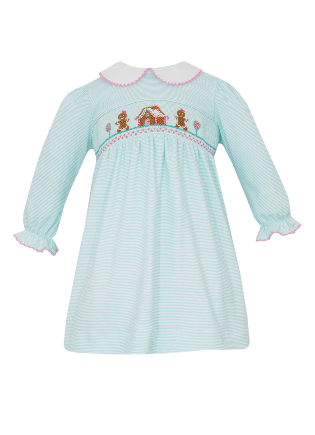 Gingerbread House Aqua Stripe Knit Dress