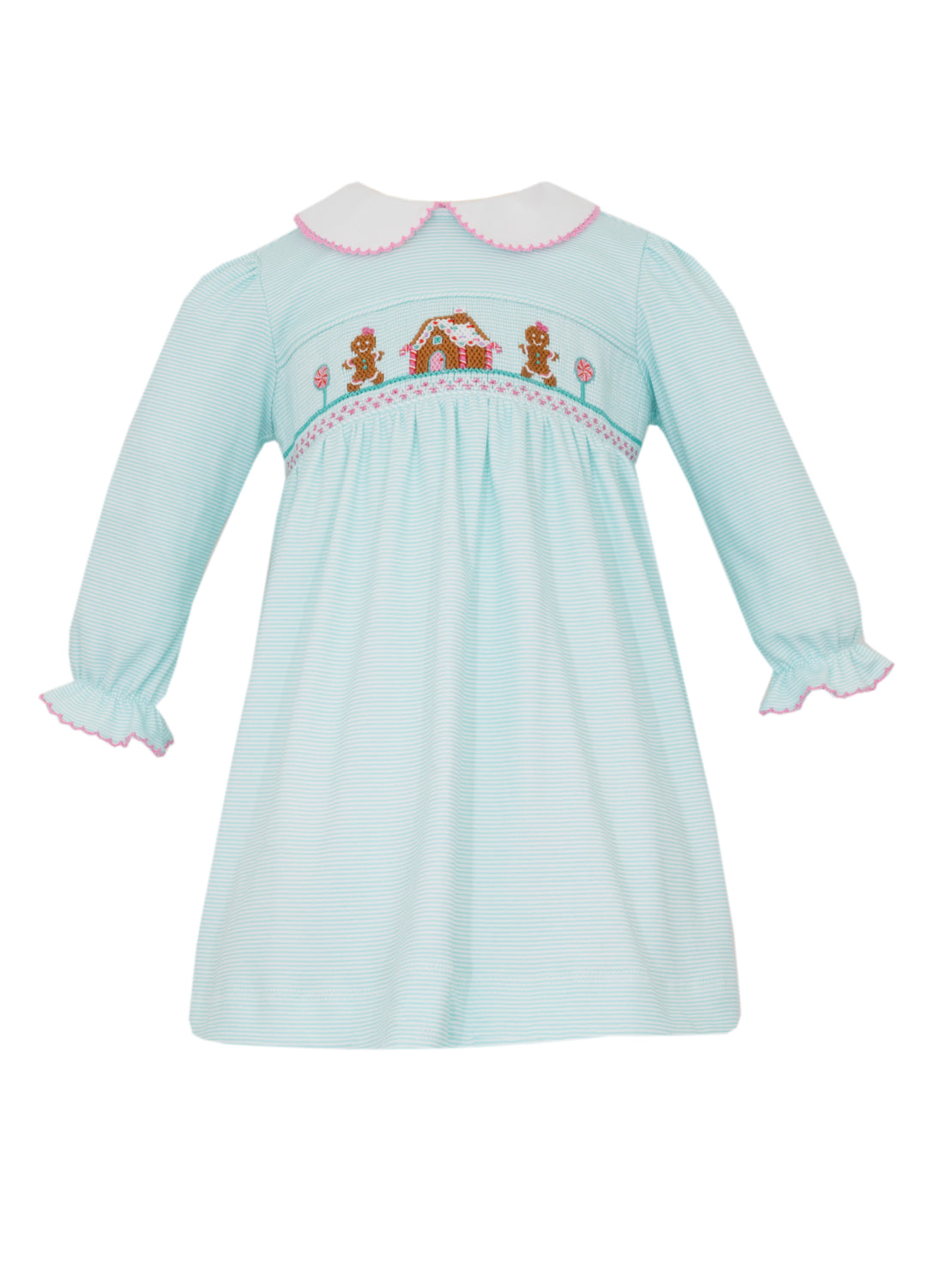 Gingerbread House Aqua Stripe Knit Dress