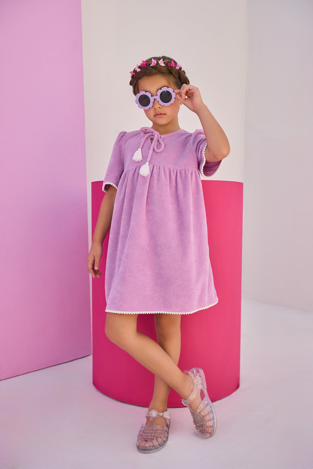 Riviera Dress in Lilac Terry