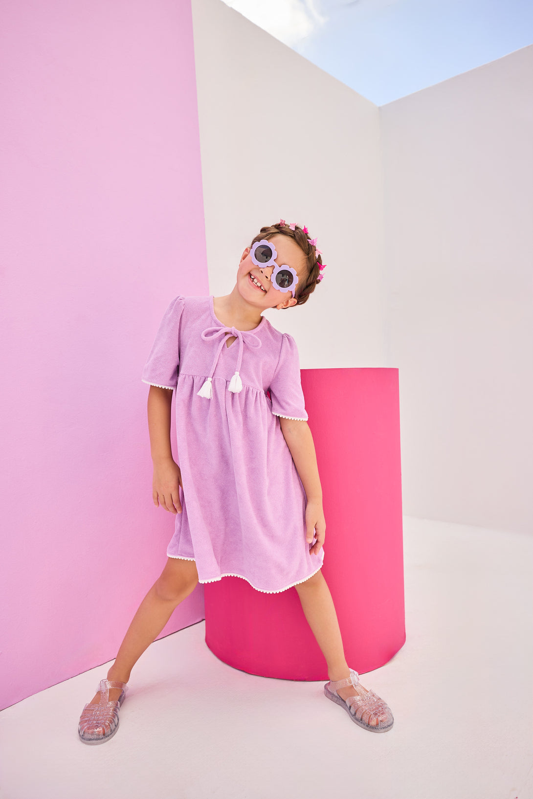 Riviera Dress in Lilac Terry