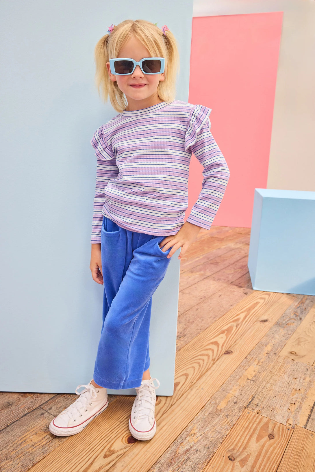 Cropped Palazzo Pants - Regent's Blue