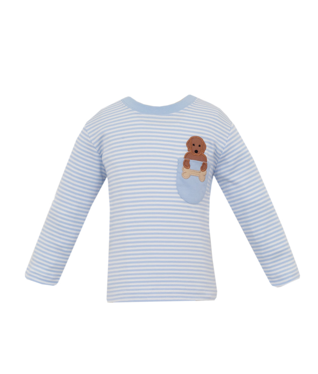 Lab Applique Blue Knit Stripe Shirt