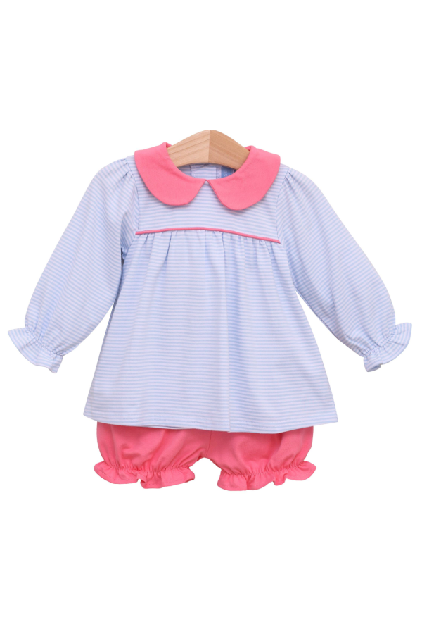 Katherine Bloomer Set Light Blue Stripe with Pink