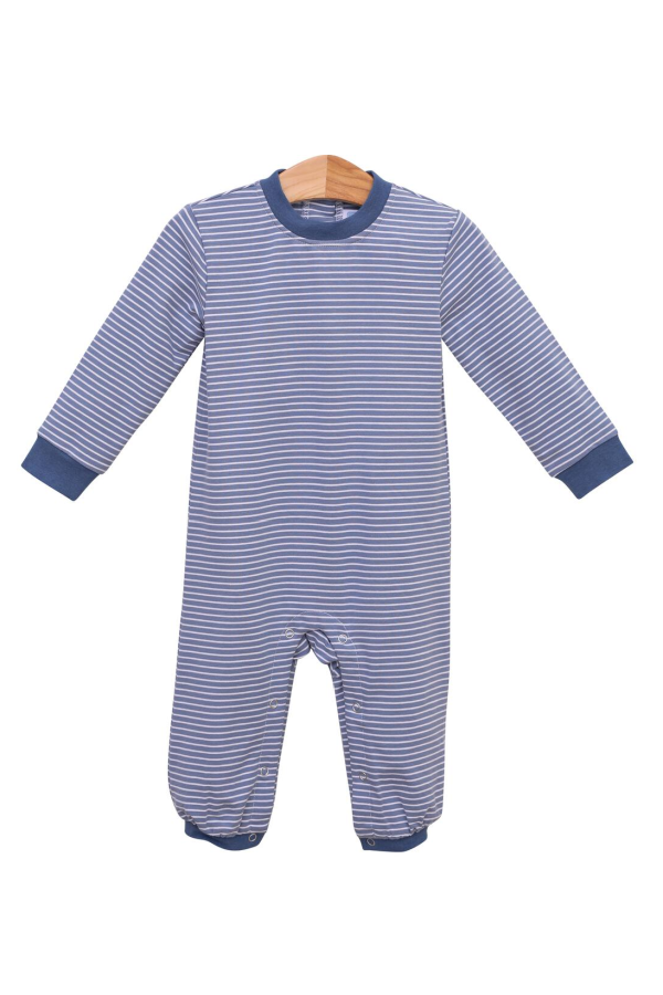 Miller Romper Slate Blue Stripe