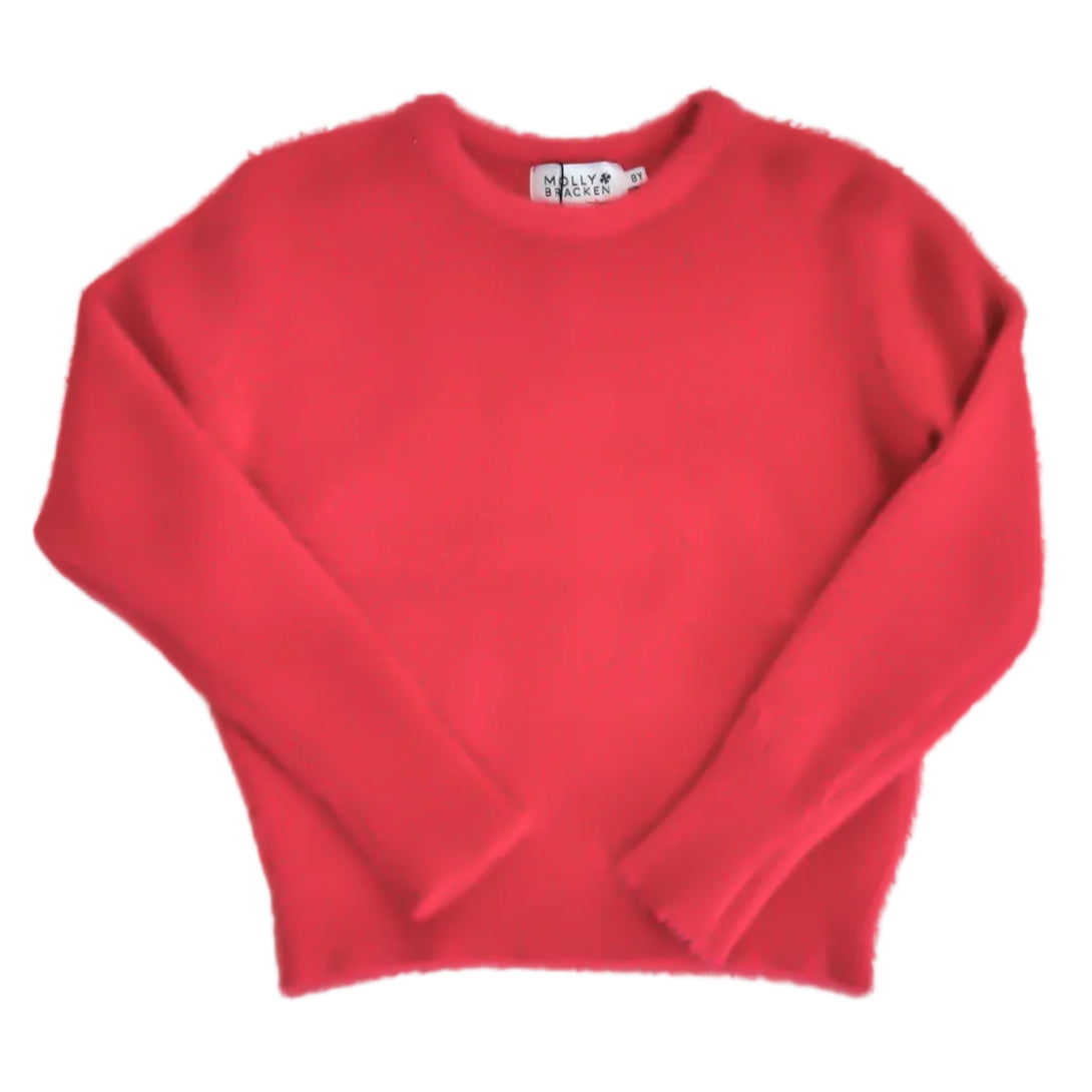 Girls Knitted Sweater Red Coral