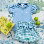 Maddie Bea Bag Shorts Eastpoint Plaid Barrington Blue