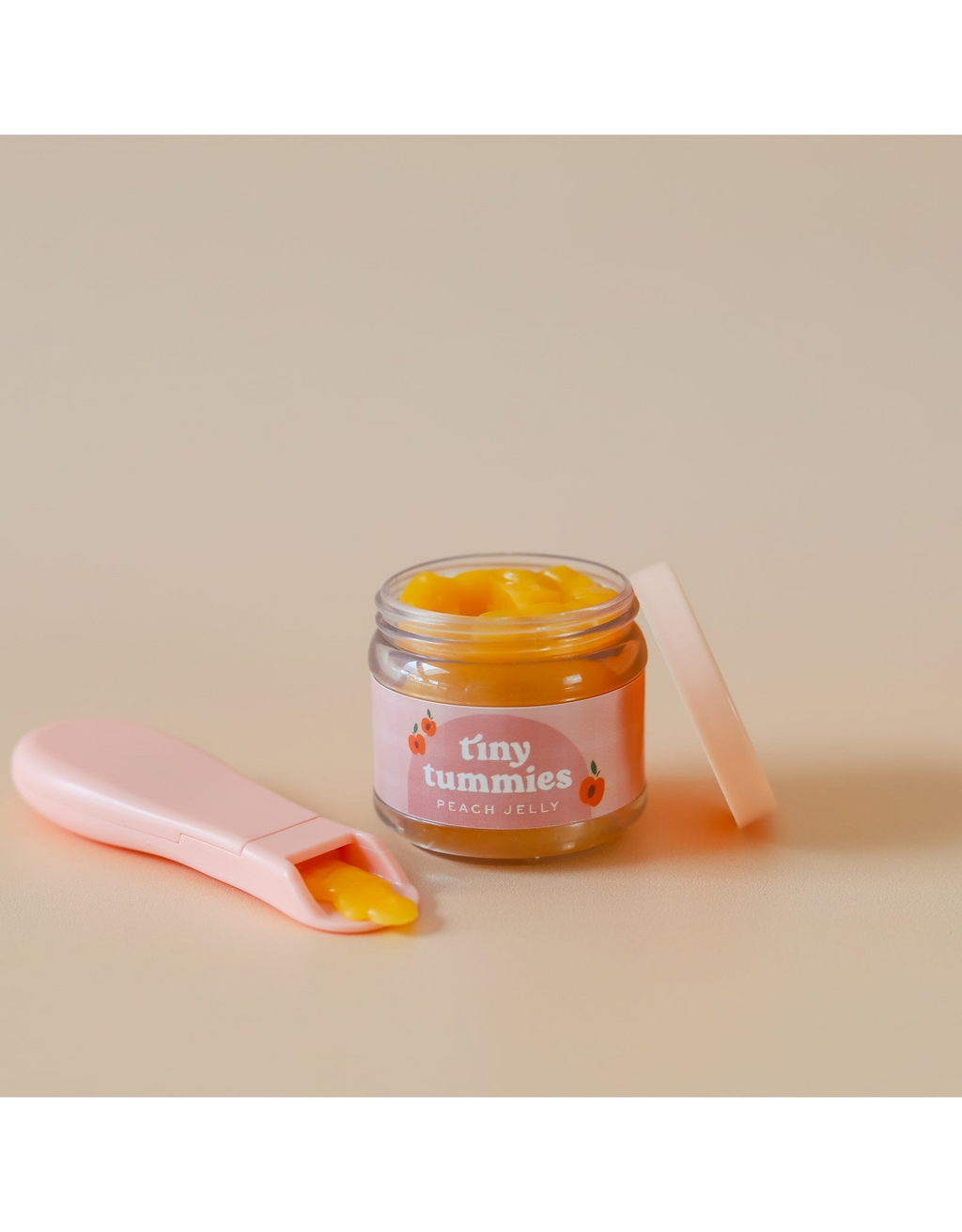 Tiny Tummies Peach Jelly Food Jar and Spoon