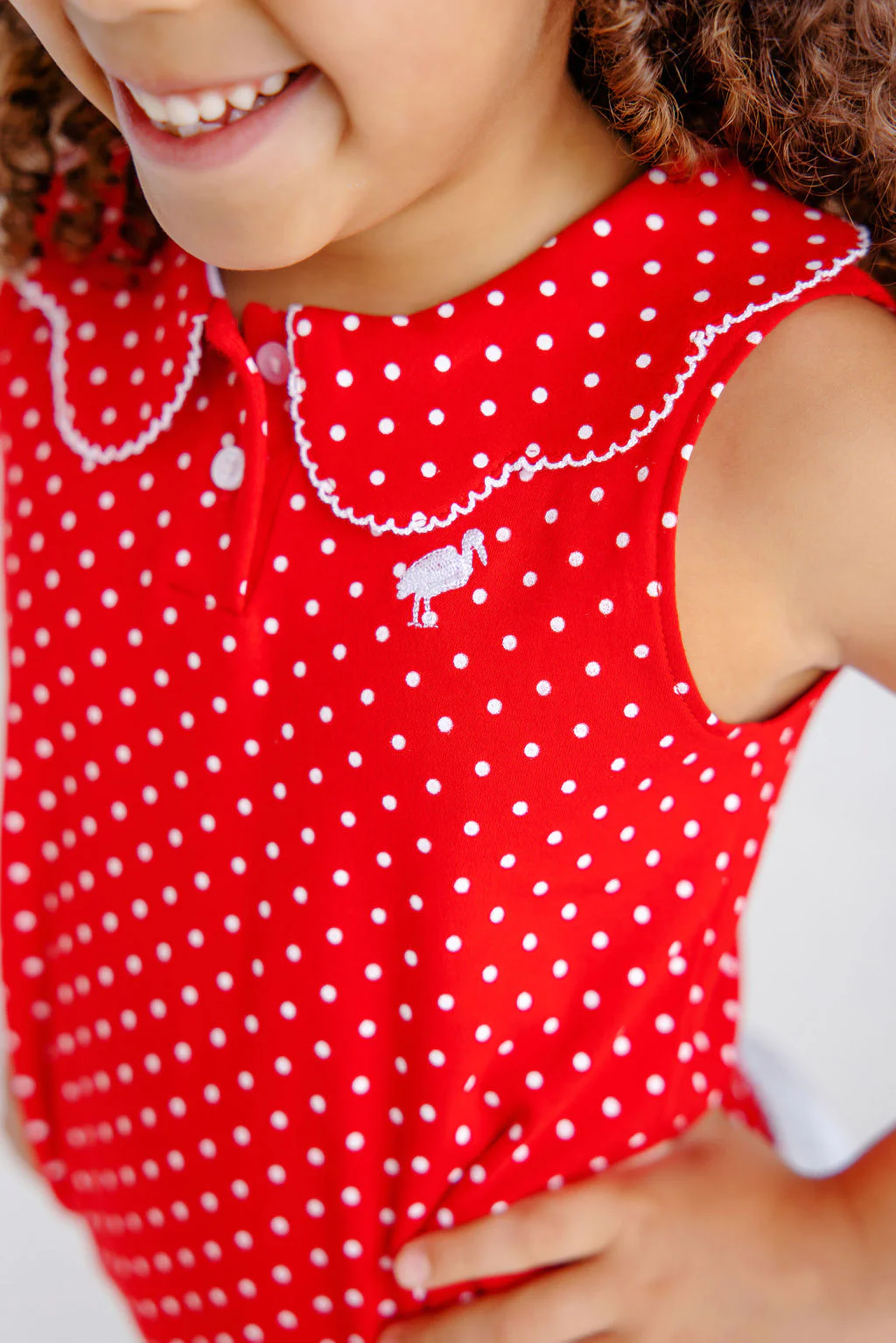 Paige's Playful Polo Richmond Red Worth Avenue White Micro Dot