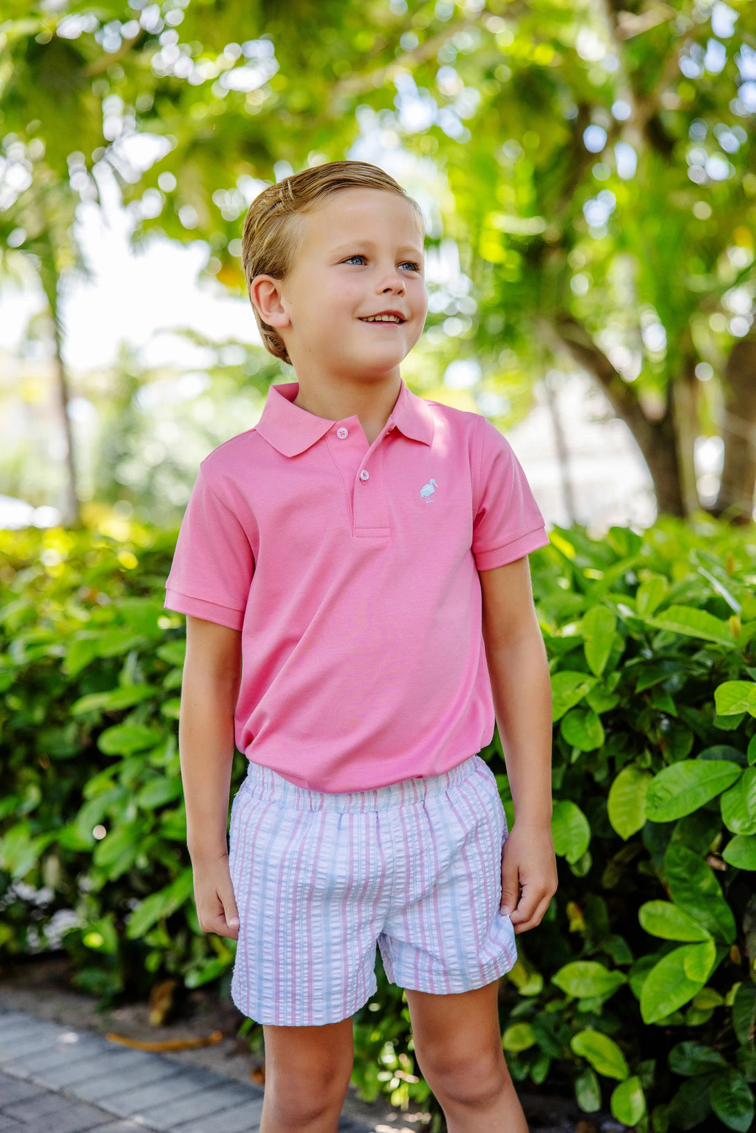 Sheffield Shorts Seersucker Beale Street Blue Hamptons Hot Pink