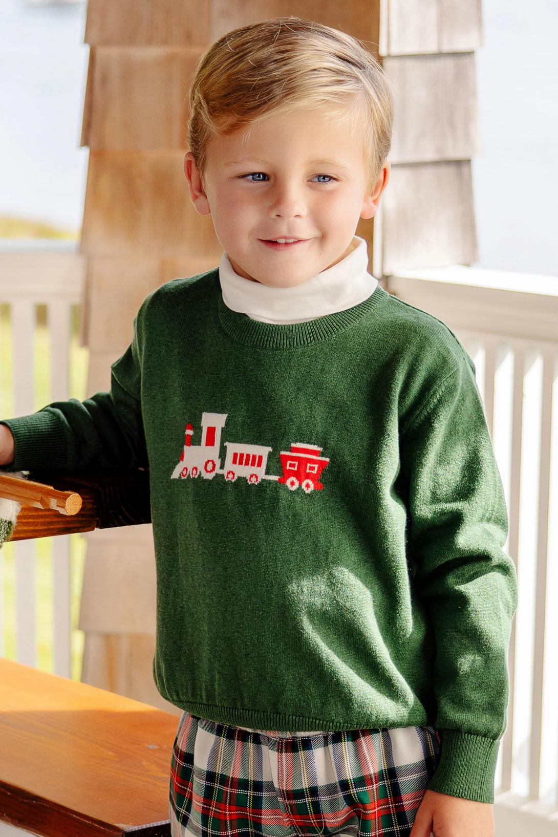 Isaac's Intarsia Sweater Grier Green Train