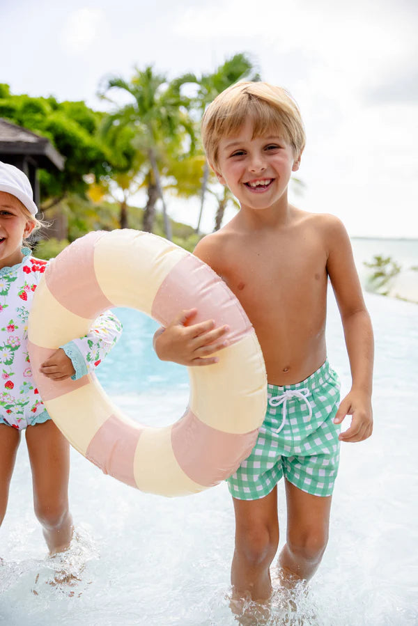 Tortola Trunks Gibson Island Green Gingham w/Worth Ave. White Stork