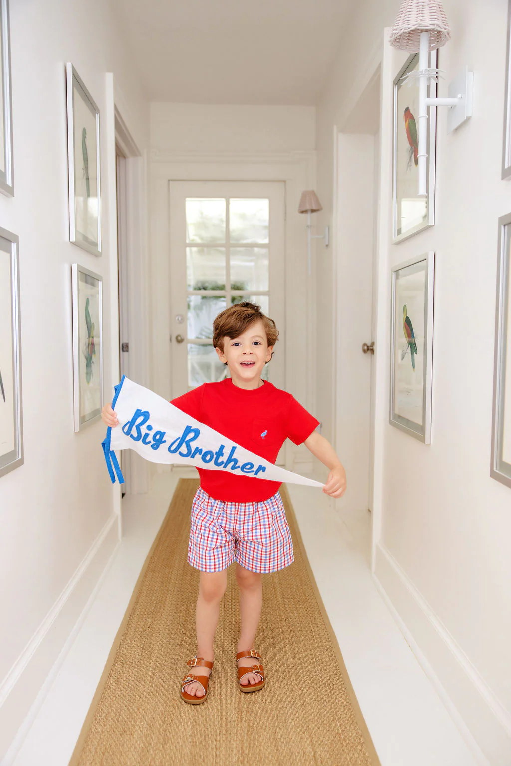 Carter Crewneck Richmond Red with Park City Periwinkle