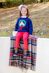 Isabelle's Intarsia Sweater in Nantucket Navy with Horse