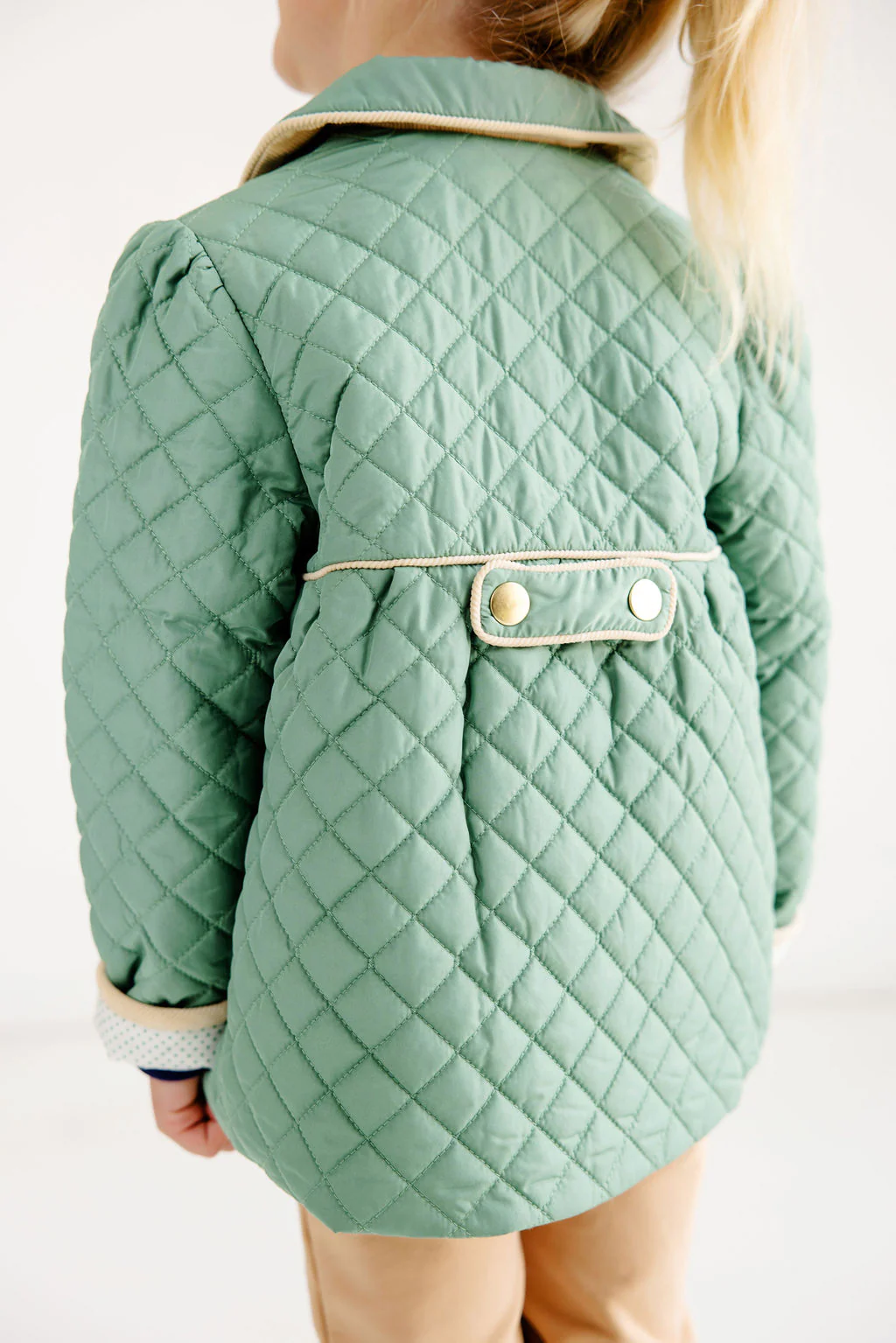 Carlyle Quilted Coat in Gallatin Green with Keeneland Khaki