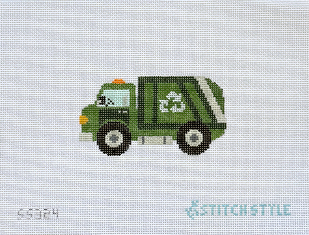 Garbage Truck 18 Mesh Needlepoint Canvas