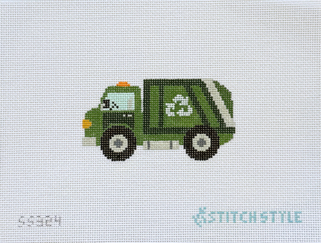 Garbage Truck 18 Mesh Needlepoint Canvas