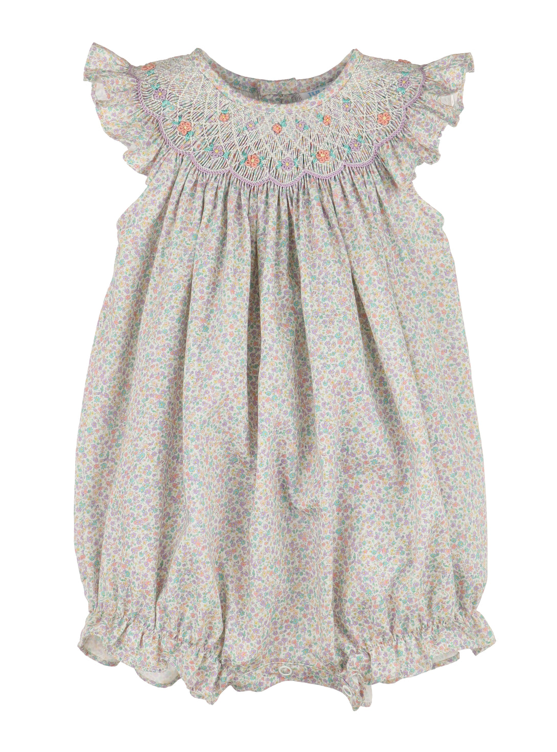 Floral Print Smocked Bubble Lilac