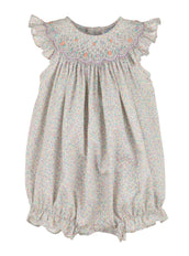 Floral Print Smocked Bubble Lilac