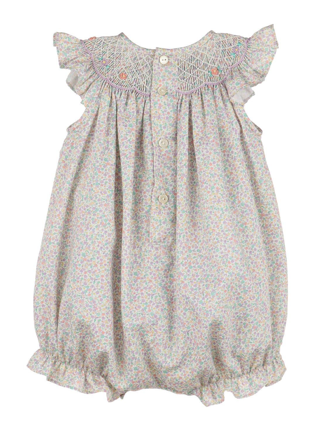 Floral Print Smocked Bubble Lilac