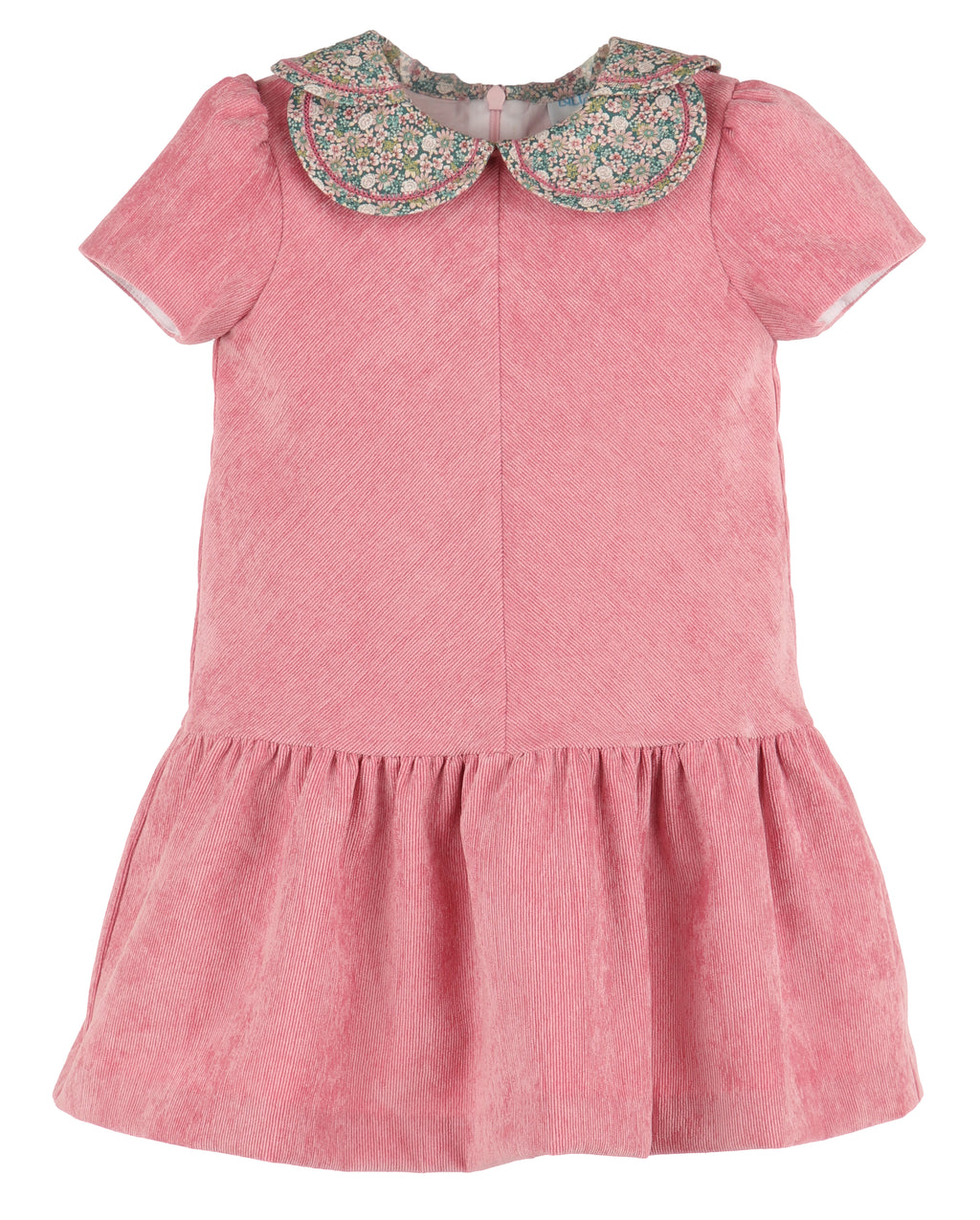 Corduroy Rose Petal Print Dress