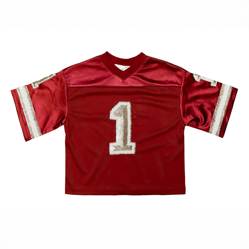 Sequin Jersey Maroon and Silver