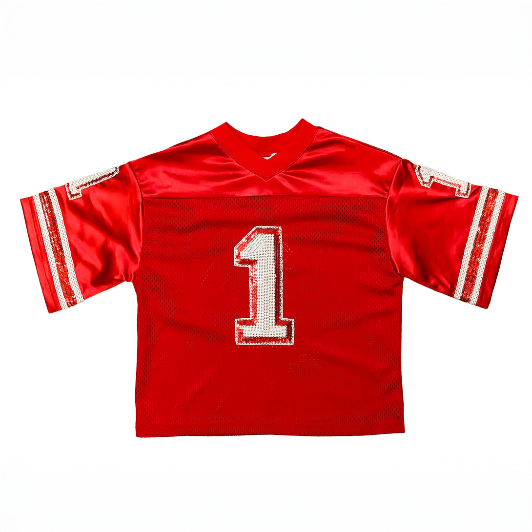 Sequin Jersey Red and White