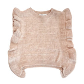 Girls Sleeveless Knitted Sweater Beige