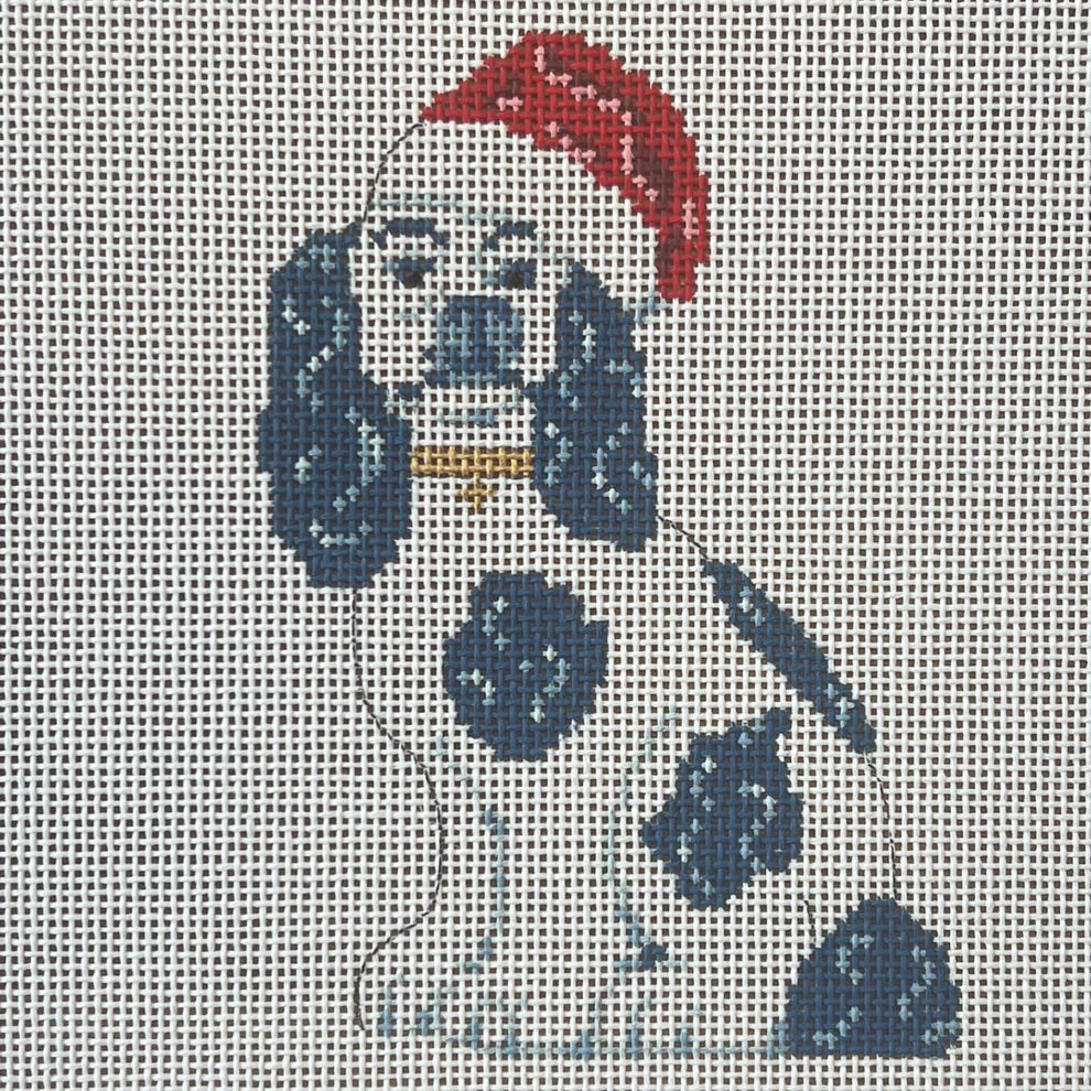 Staffy With Santa Hat