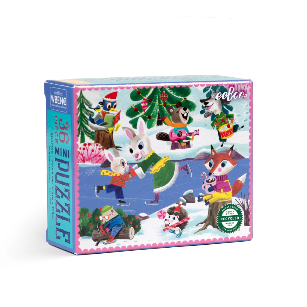 Woodland Holiday Mini Puzzle 36 Piece - Skate