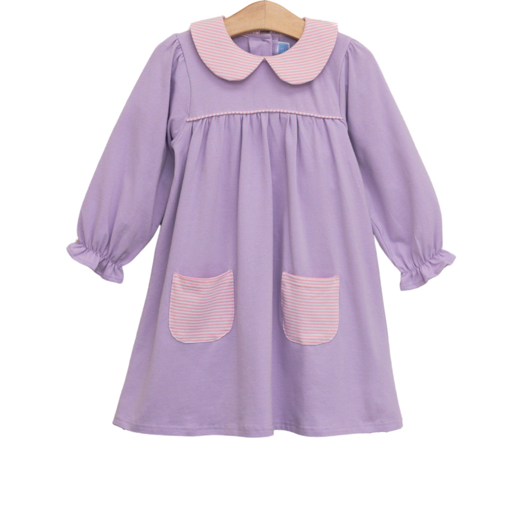 Abigail Dress - Lavender/Light Pink Stripe PRE-ORDER