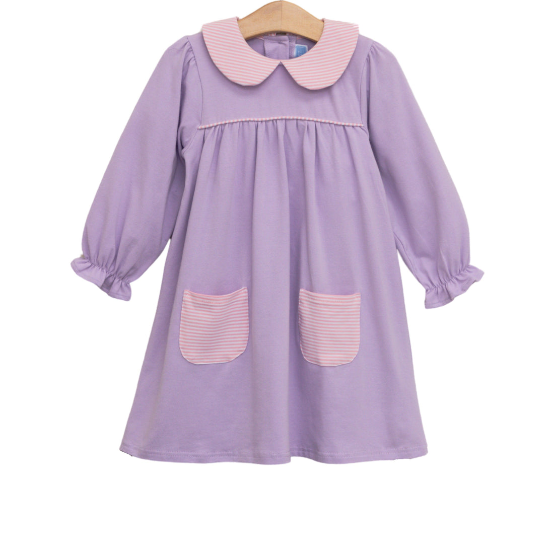 Abigail Dress - Lavender/Light Pink Stripe PRE-ORDER