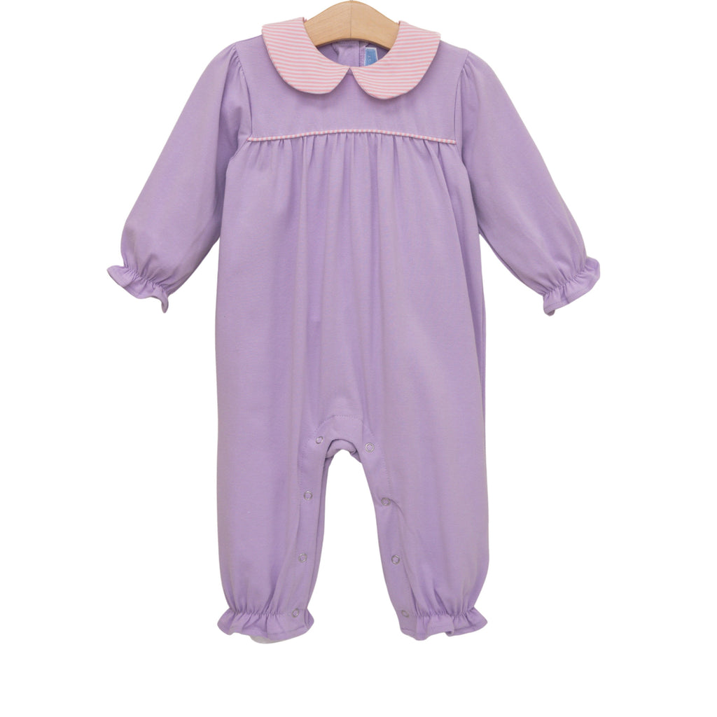 Abigail Romper - Lavender/Light Pink Stripe PRE-ORDER