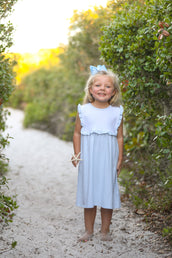 Alice Dress in Light Blue Stripe