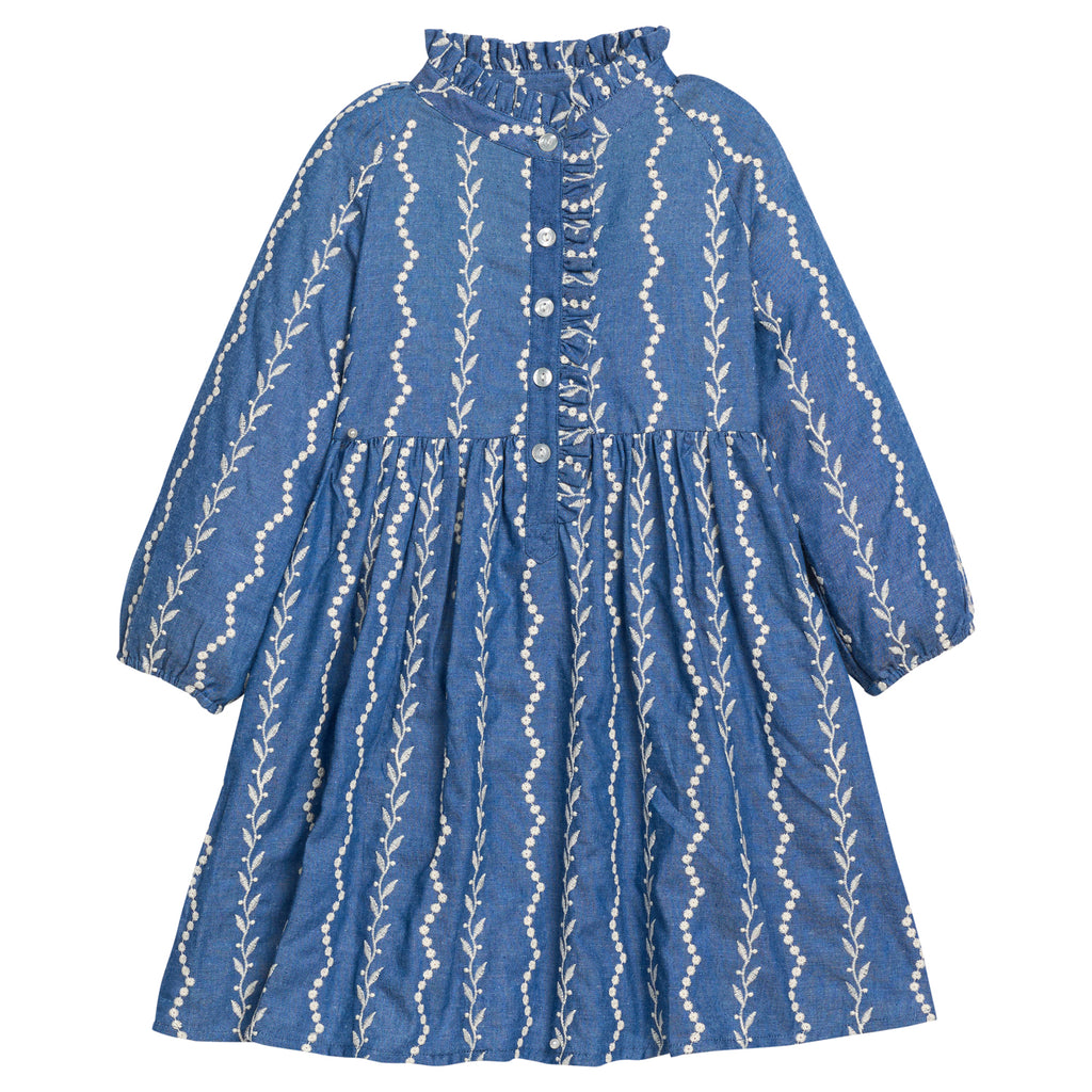 Amelia Dress - Chamonix Chambray Embroidery