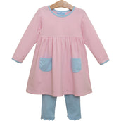 Annie Pant Set Light Pink Stripe Light Blue