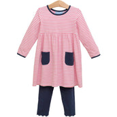 Annie Pant Set Navy Stripe Pink