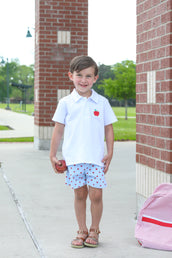 Apple Print Polo Short Set