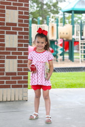 Apple Print Girl Short Set