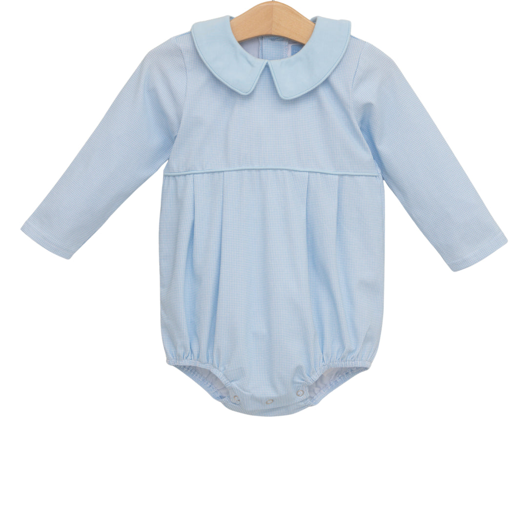 Archie Bubble Light Blue Micro Gingham PRE-ORDER