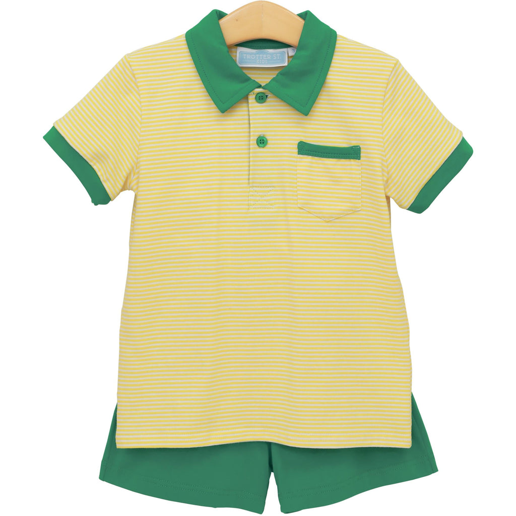 Archie Short Set Yellow Stripe and Green PRE-ORDER