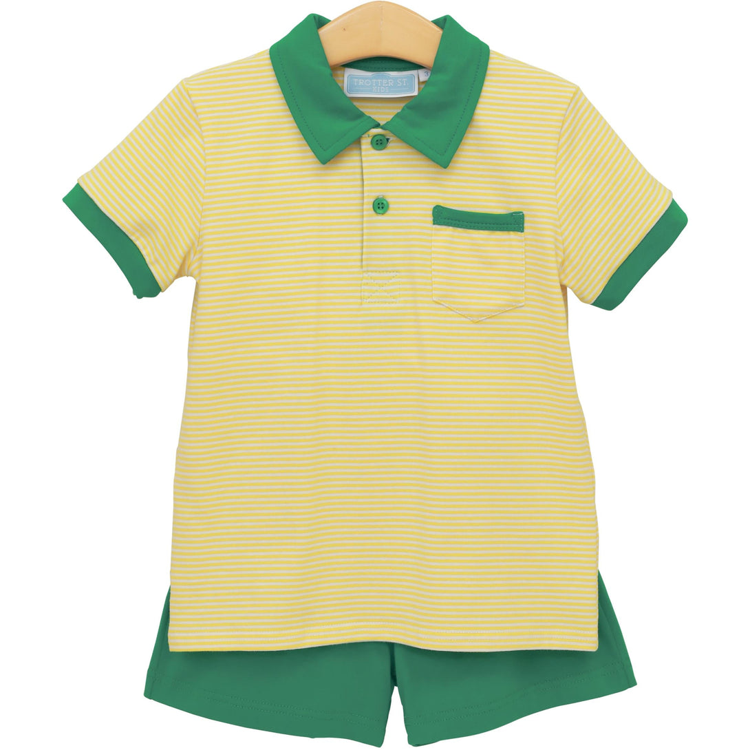 Archie Short Set Yellow Stripe and Green PRE-ORDER