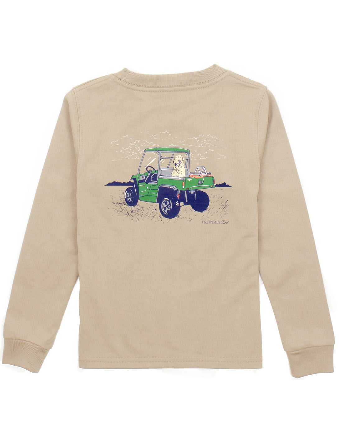 Boys Side by Side Long Sleeve Tee in Sand