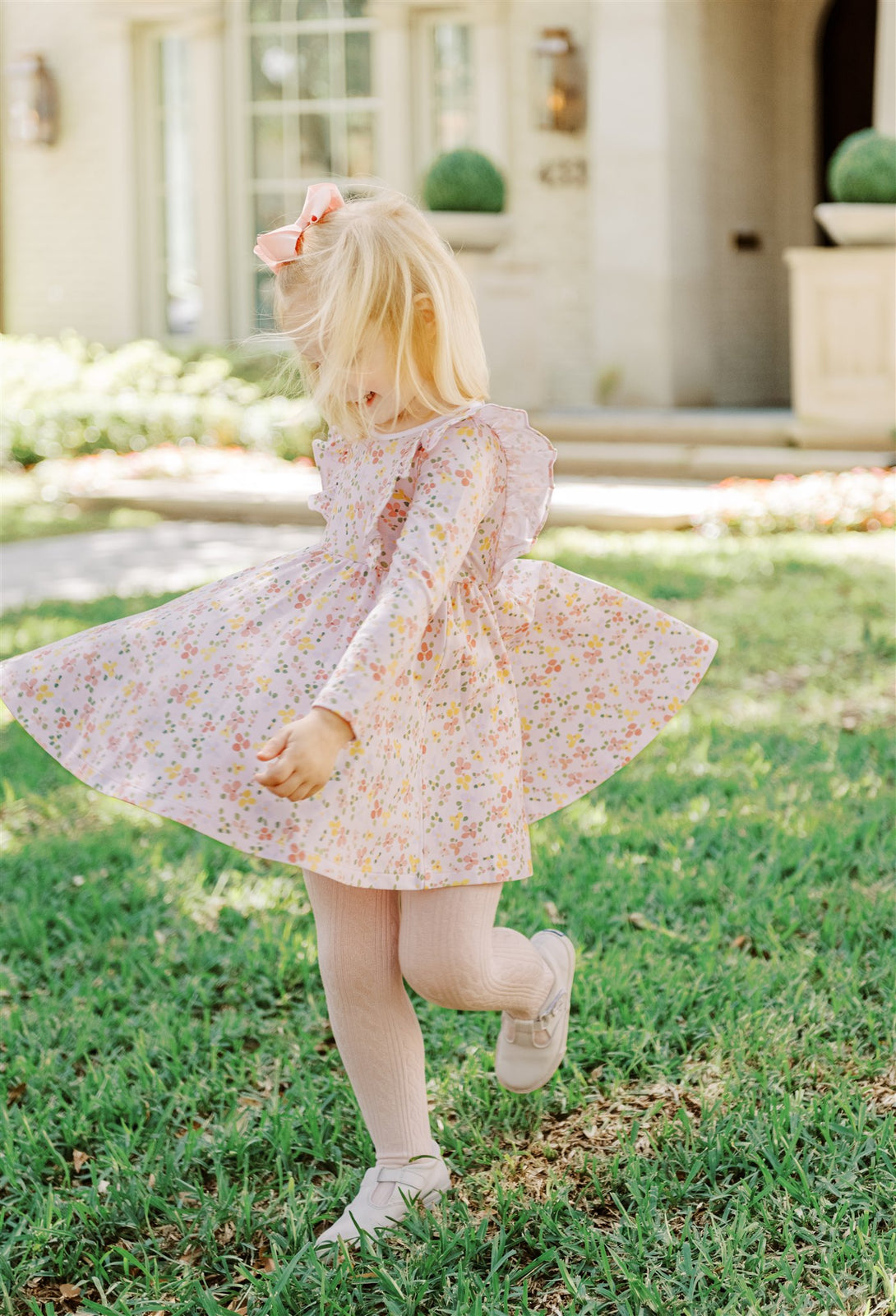 Betty Floral Long Sleeve Twirl Dress