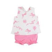 Bettye Bloomer Set Pima Never Too Many Bows Hamptons Hot Pink