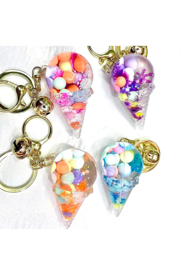 Ice Cream Boba Floaty Key Chain