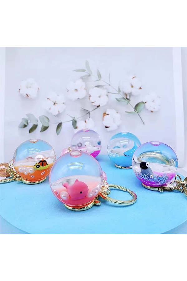 Sea Animal Orb Floaty Key Chain