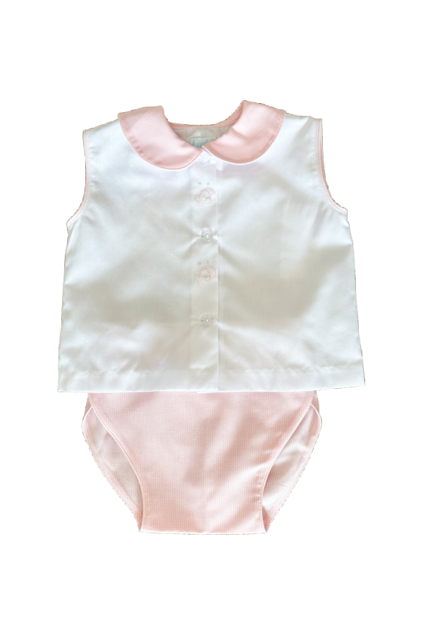 Pink Check Fish Diaper Set